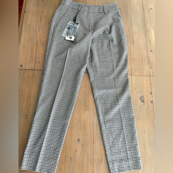 Weekend Max Mara wool cotton checkered plaid trouser pants NWT - Picture 3 of 6